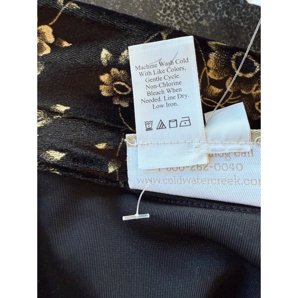 Coldwater Creek Size 12 Black Velvet Paisley‎ Maxi Dress Jacket 2-Pc Set Holiday - Picture 11 of 16